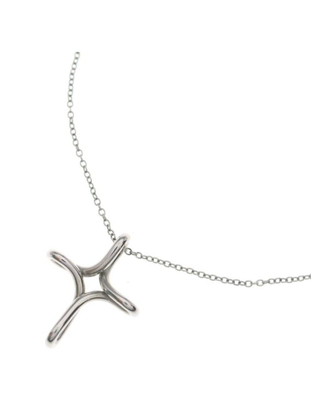 Tiffany & Co Infinity Cross Necklace Pendant Chain Silver